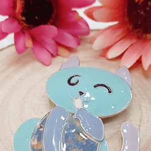 Broche gato azul